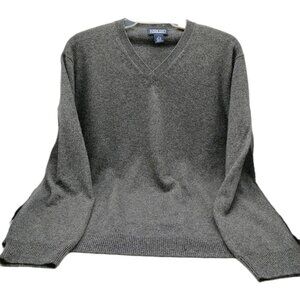 Lands' End Mens Pullover Sweater Top Size Large Cashmere Gray